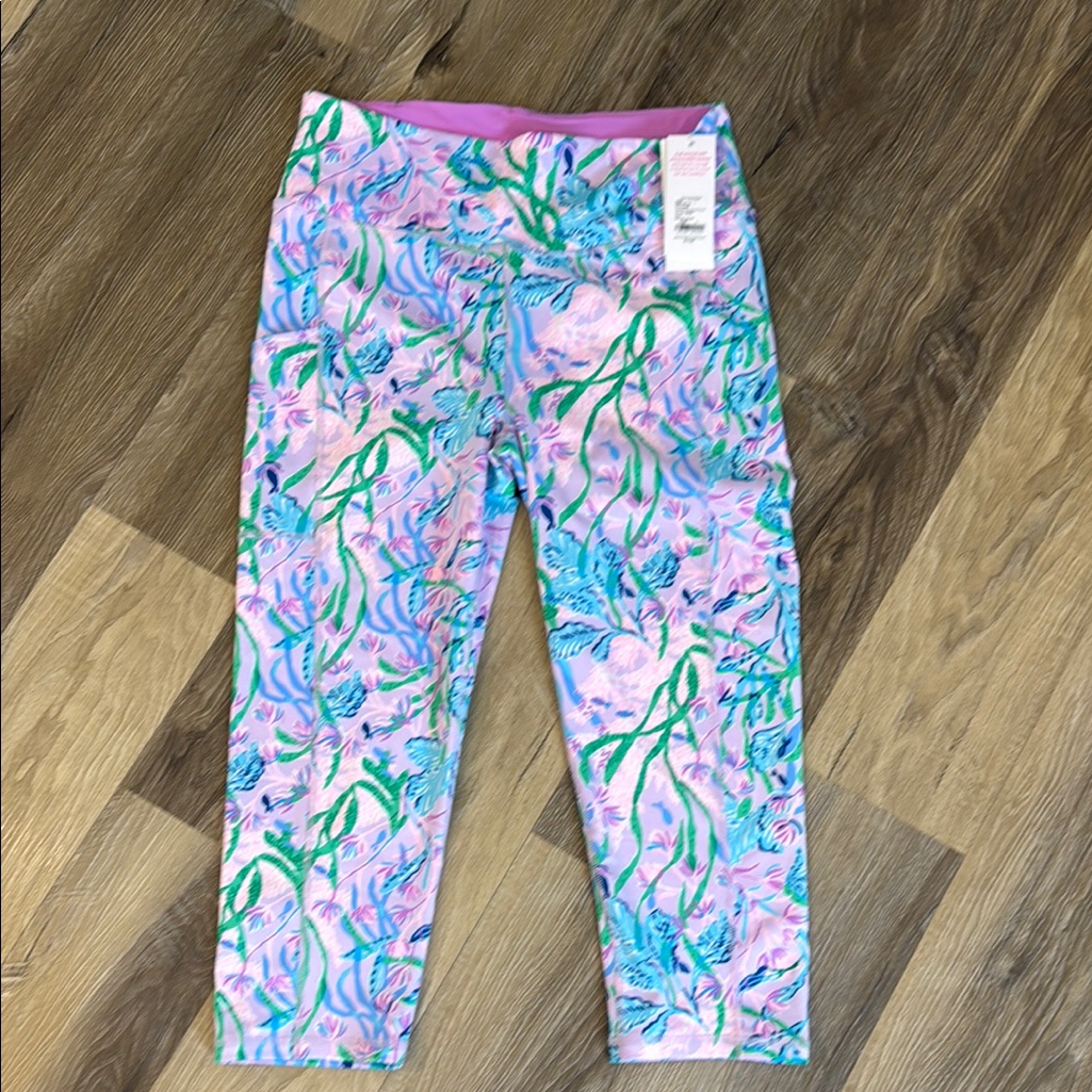 Lilly Pulitzer Floral Luxletic Leggings - Pink And Green